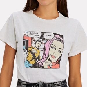 Re/Done x Hanes Vintage T Shirt Give Me Attention! Comic Graphic W Size Large